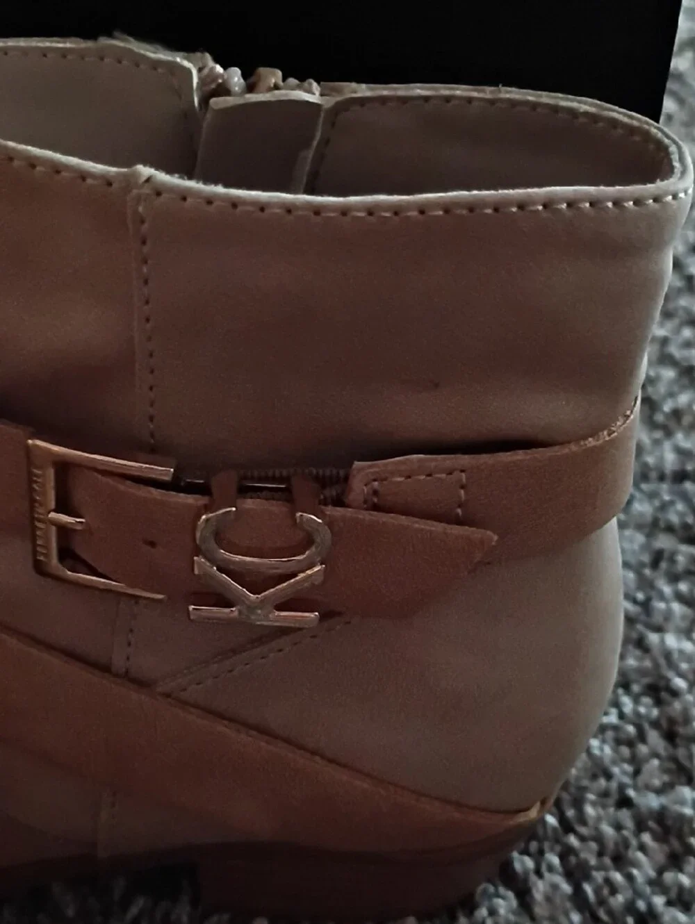Kenneth Cole Kid's Tan Buckle Ankle Boots
